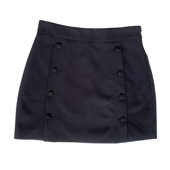 O. Vianca Button Front Black Mini Skirt Size Small - Picture 1 of 4
